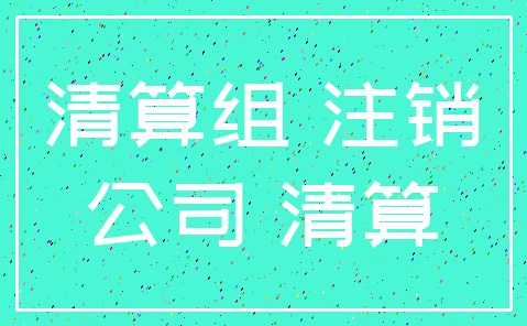 清算组 注销_公司 清算