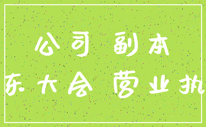 公司 副本_股东大会 营业执照