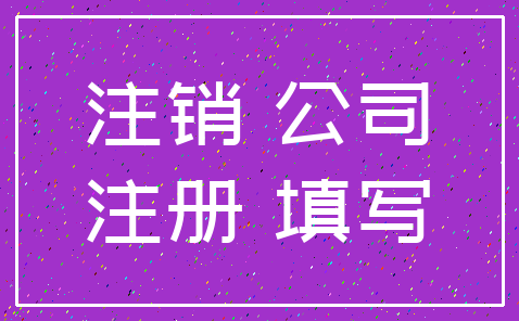 注销 公司_注册 填写