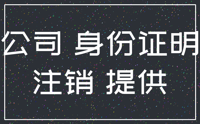 公司 身份证明_注销 提供