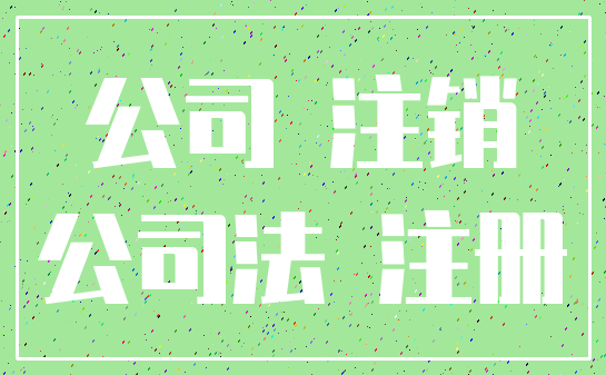 公司 注销_公司法 注册