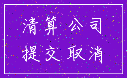 清算 公司_提交 取消
