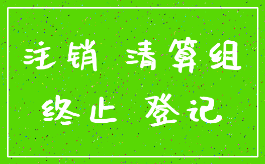 注销 清算组_终止 登记