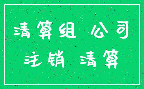 清算组 公司_注销 清算