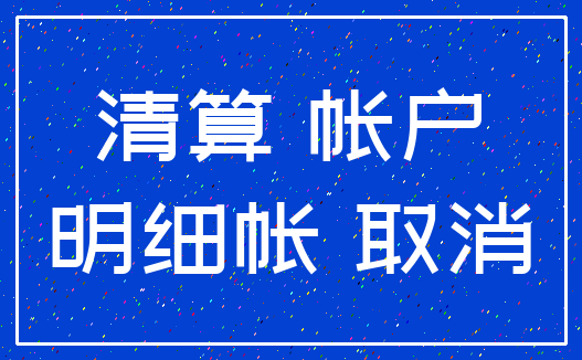 清算 帐户_明细帐 取消
