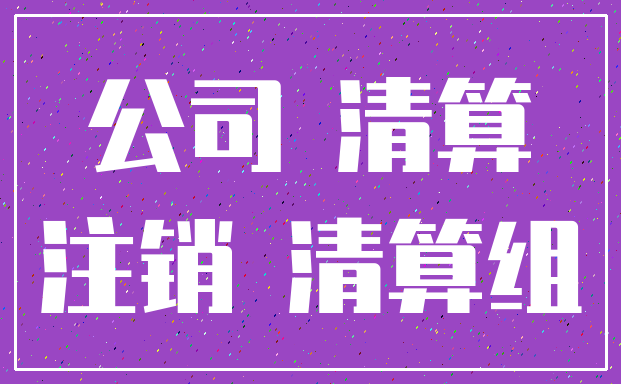 公司 清算_注销 清算组