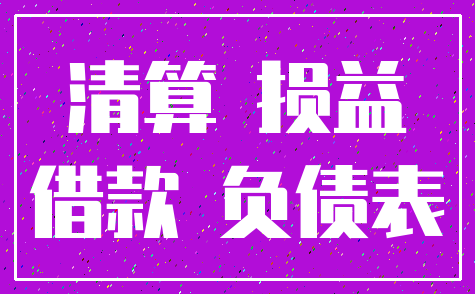 清算 损益_借款 负债表