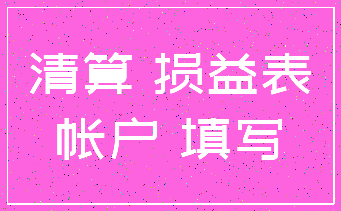 清算 损益表_帐户 填写