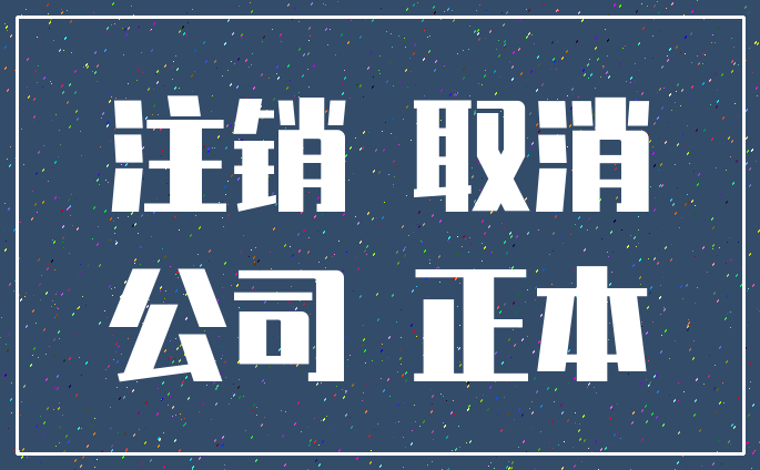 注销 取消_公司 正本