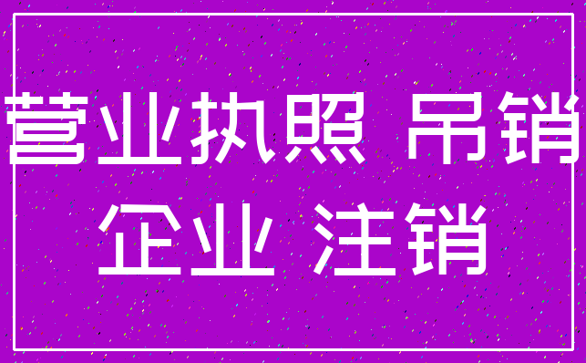 营业执照 吊销_企业 注销