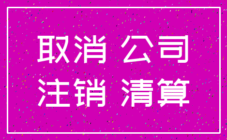 取消 公司_注销 清算
