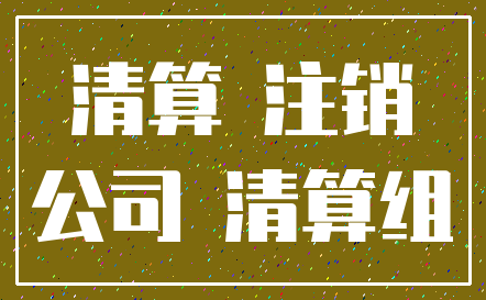 清算 注销_公司 清算组
