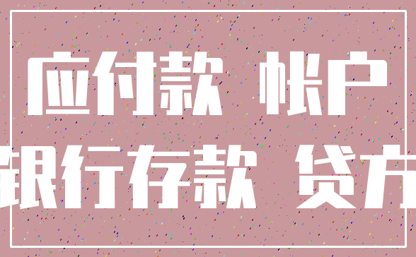 应付款 帐户_银行存款 贷方