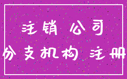 注销 公司_分支机构 注册