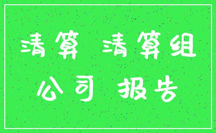 清算 清算组_公司 报告