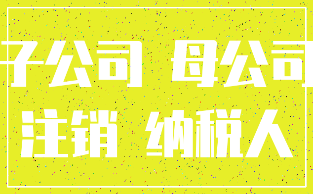 子公司 母公司_注销 纳税人