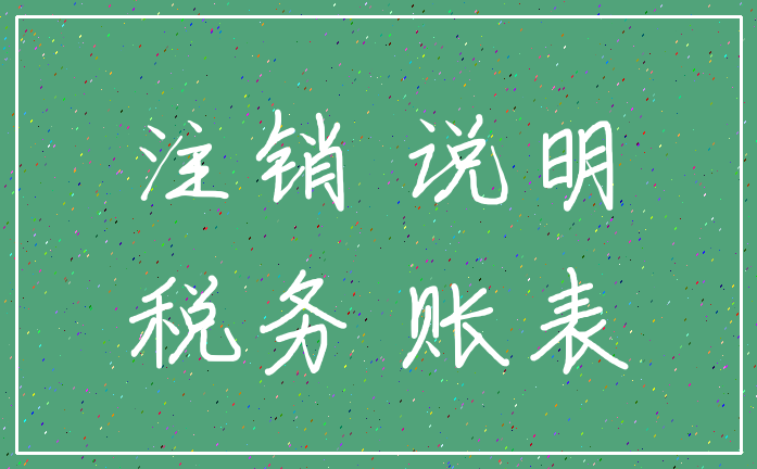 注销 说明_税务 账表