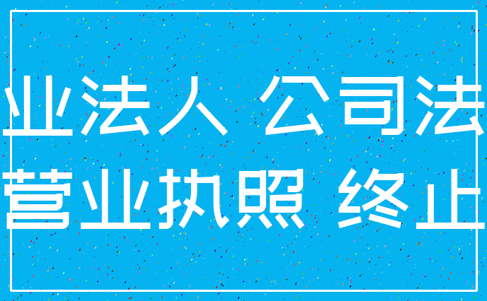 企业法人 公司法人_营业执照 终止