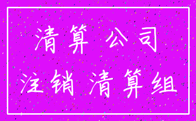 清算 公司_注销 清算组