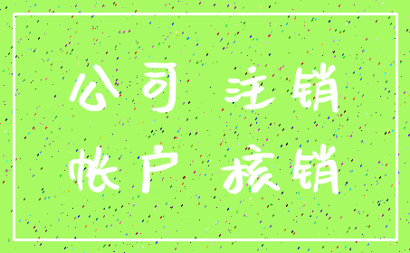 公司 注销_帐户 核销