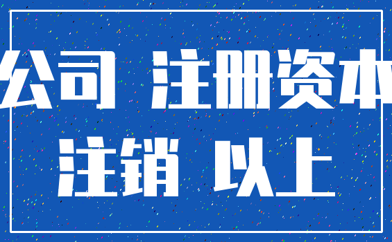 公司 注册资本_注销 以上