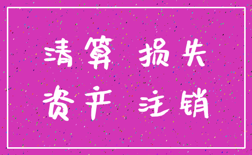 清算 损失_资产 注销