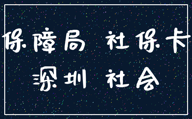 保障局 社保卡_深圳 社会