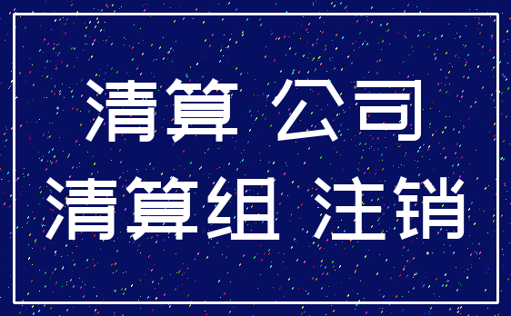 清算 公司_清算组 注销