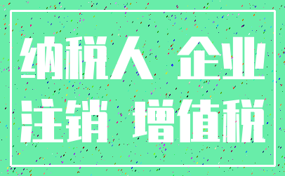 纳税人 企业_注销 增值税