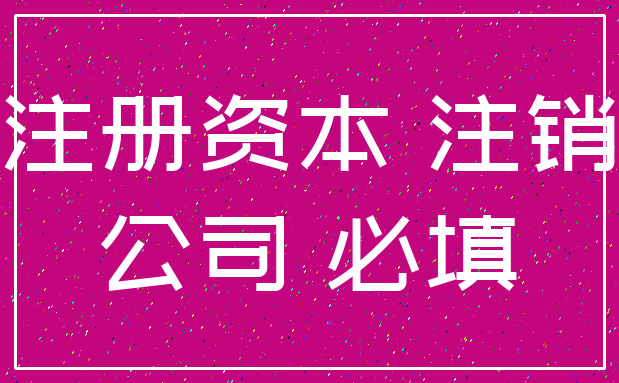 注册资本 注销_公司 必填