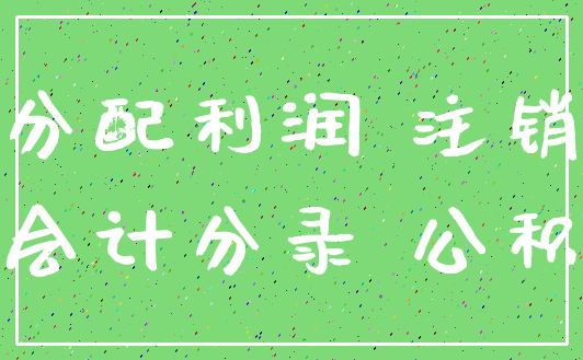 分配利润 注销_会计分录 公积