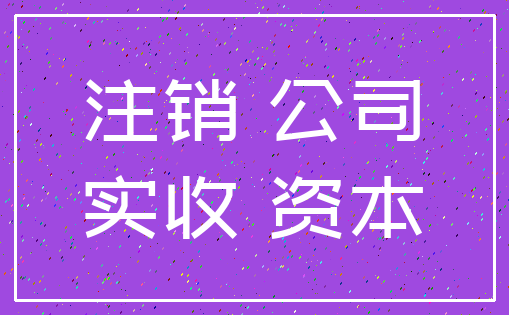 注销 公司_实收 资本