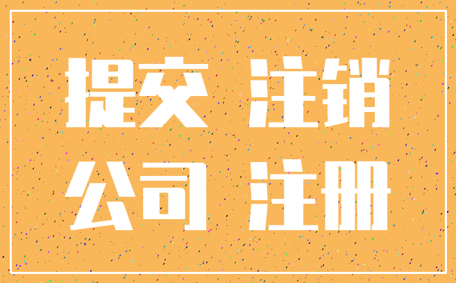 提交 注销_公司 注册