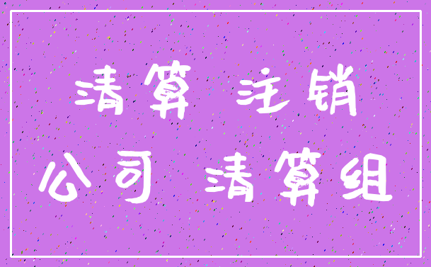 清算 注销_公司 清算组