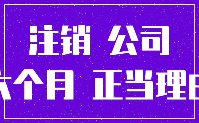 注销 公司_六个月 正当理由