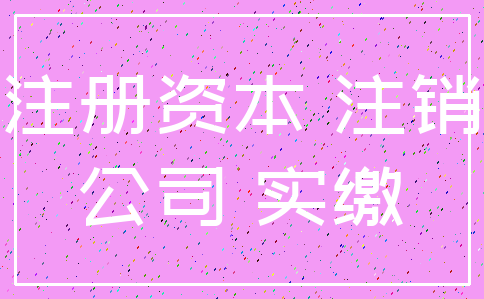 注册资本 注销_公司 实缴