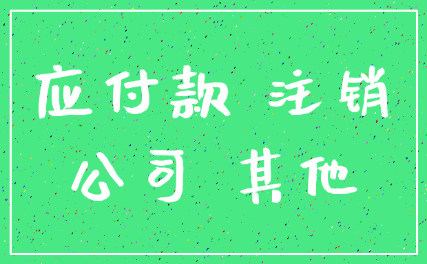 应付款 注销_公司 其他