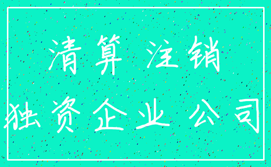 清算 注销_独资企业 公司