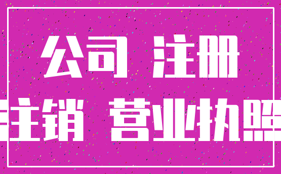 公司 注册_注销 营业执照