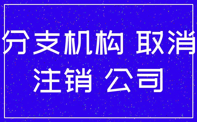 分支机构 取消_注销 公司