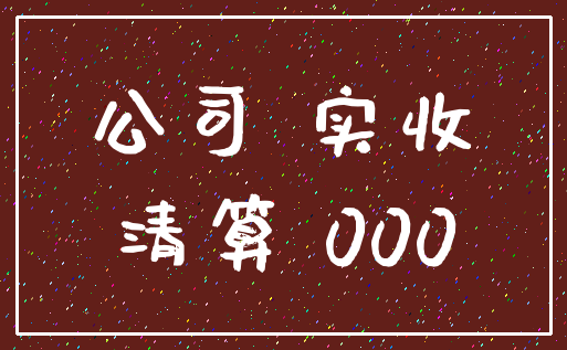 公司 实收_清算 000