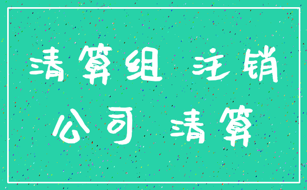 清算组 注销_公司 清算