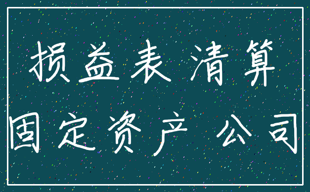 损益表 清算_固定资产 公司