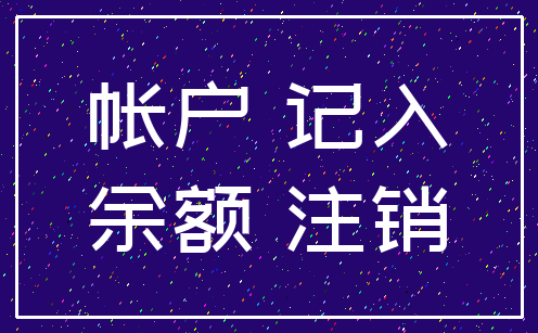 帐户 记入_余额 注销