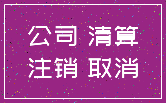 公司 清算_注销 取消