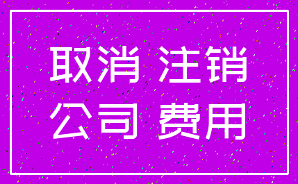 取消 注销_公司 费用