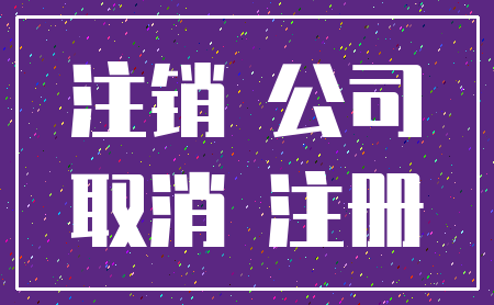 注销 公司_取消 注册