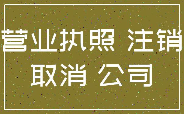 营业执照 注销_取消 公司