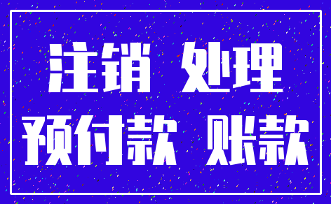 注销 处理_预付款 账款