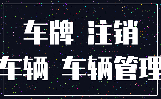 车牌 注销_车辆 车辆管理